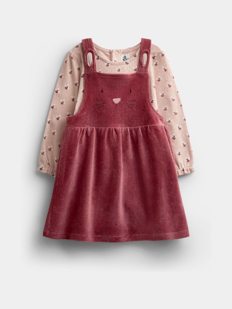 Jojo Maman Bébé Pink Bunny Velour Dress Set - Image 1 of 7 Jojo Maman Bébé Pink Bunny Velour Dress Set - Image 1 of 7