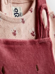Jojo Maman Bébé Pink Bunny Velour Dress Set - Image 6 of 7