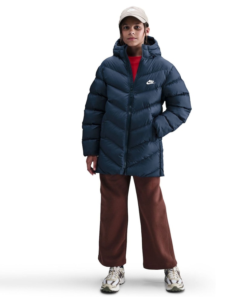 Nike Midnight Navy Longline Puffer Jacket - Image 1 of 7 Nike Midnight Navy Longline Puffer Jacket - Image 1 of 7