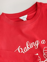 Red Maternity Long Sleeved Christmas Gingerbread Graphic T-Shirt - Image 3 of 4