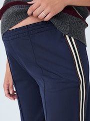 Navy Blue Side Stripe Maternity Wide Leg Trousers - Image 5 of 5