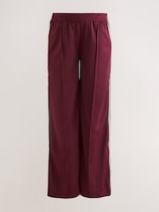 Burgundy Red Side Stripe Maternity Wide Leg Trousers - Image 7 of 10