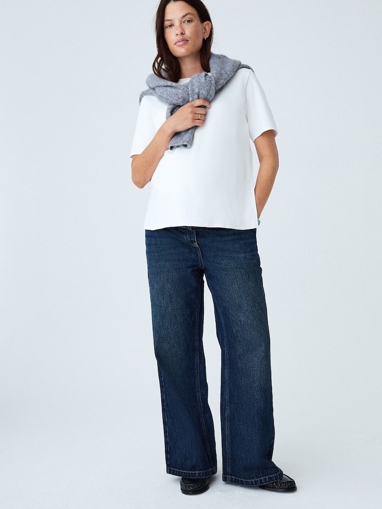 Denim en azul oscuro - Maternity Over the Bump Wide Leg Jeans - Imagen 1 de 9 Denim en azul oscuro - Maternity Over the Bump Wide Leg Jeans - Imagen 1 de 9