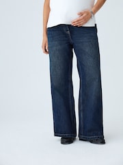 Denim en azul oscuro - Maternity Over the Bump Wide Leg Jeans - Imagen 3 de 9