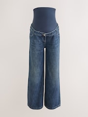 Denim en azul oscuro - Maternity Over the Bump Wide Leg Jeans - Imagen 6 de 9