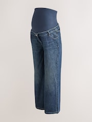 Denim en azul oscuro - Maternity Over the Bump Wide Leg Jeans - Imagen 7 de 9