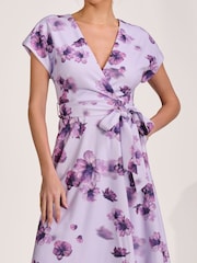 Розовый - Платье-кимоно с принтом и рукавами средней длины Jolie Moi - Изображение 3 6