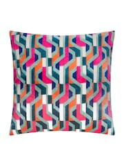 Furn Multicoloured Metro Prism Velvet Fibre Filled Cushion - Image 2 of 6