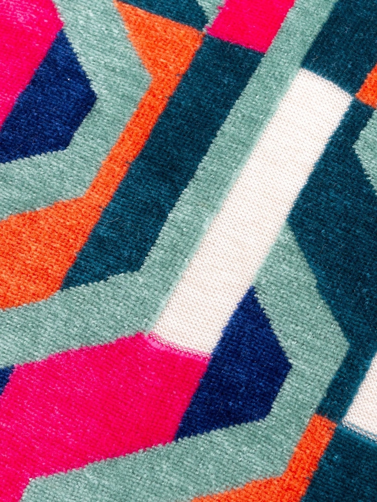 Furn Multicoloured Metro Prism Velvet Fibre Filled Cushion - Image 6 of 6