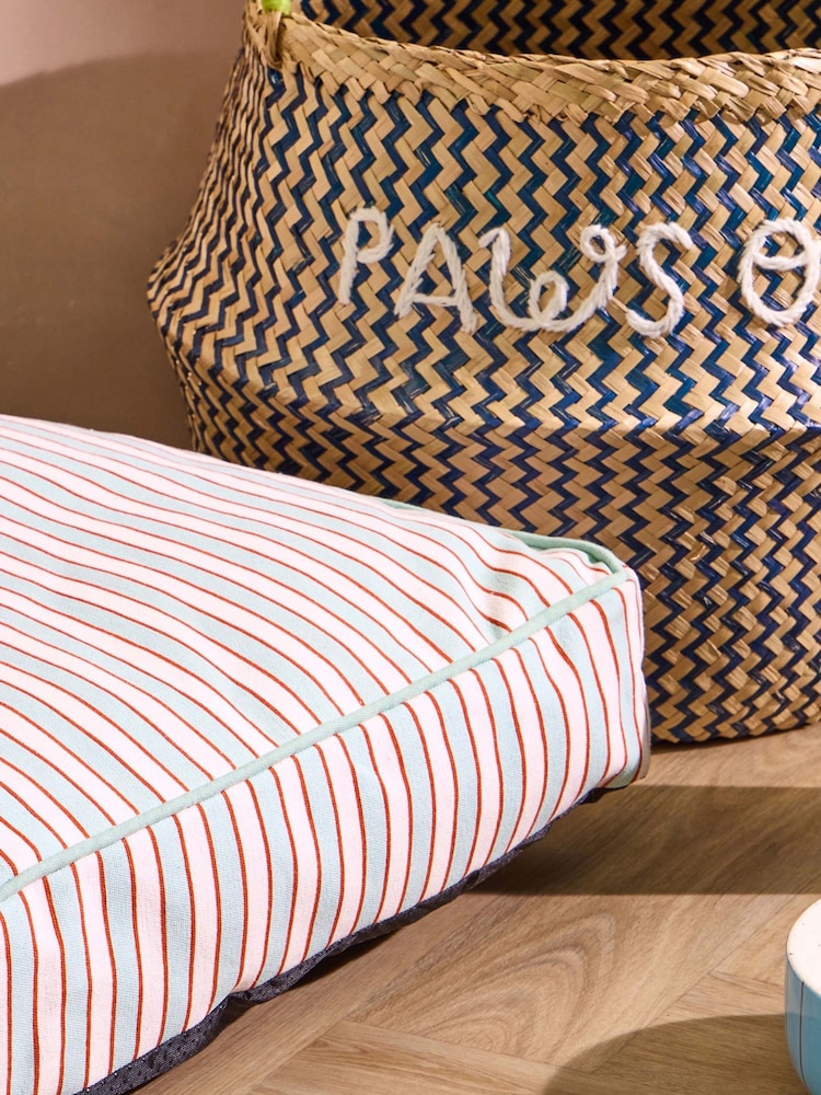 Oliver Bonas Mint Green Striped Pet Bed - Image 2 of 5 Oliver Bonas Mint Green Striped Pet Bed - Image 2 of 5