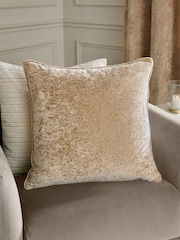 Paoletti Champagne Lustre Velvet Fibre Filled Cushion - Image 1 of 5