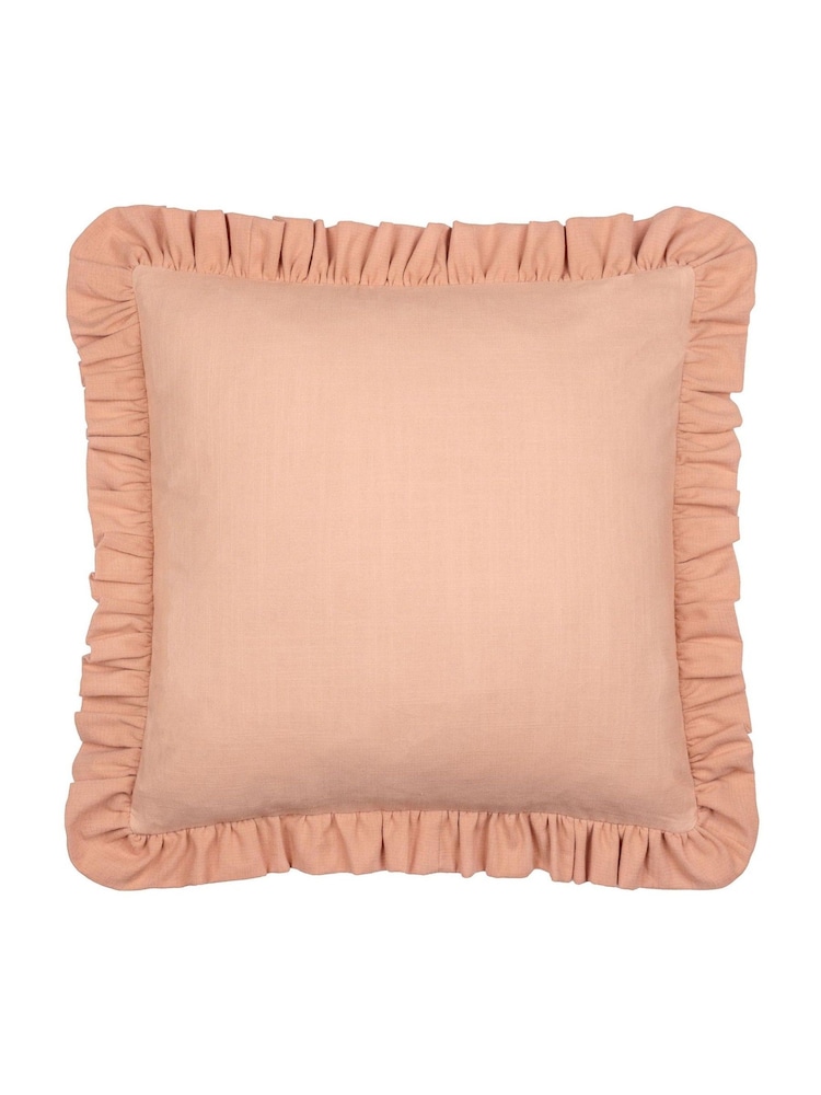 Wylder Rose/Vintage Blush Effie Cotton Ruffle Fibre Filled Cushion - Image 2 of 5