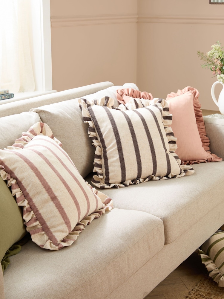 Wylder Rose/Vintage Blush Effie Cotton Ruffle Fibre Filled Cushion - Image 5 of 5