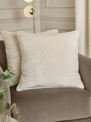 Paoletti Ivory Lustre Velvet Fibre Filled Cushion - Image 1 of 5