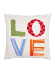 Furn Multicoloured Love Tuft Fibre Filled Cushion - Image 2 of 6