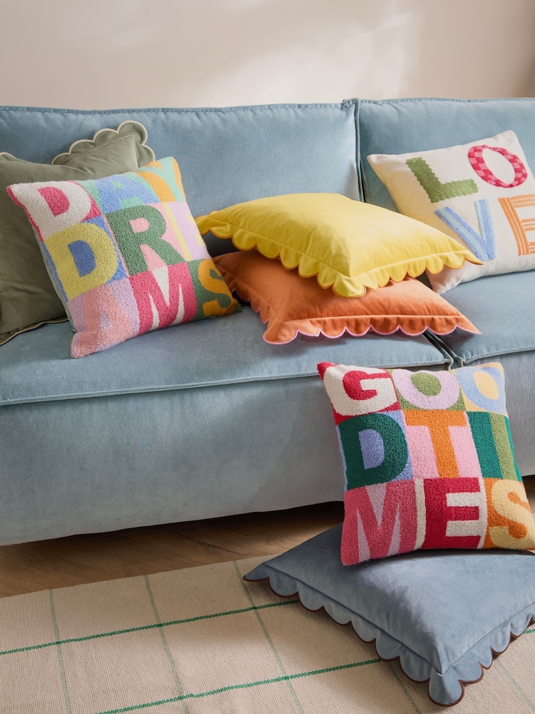 Furn Multicoloured Love Tuft Fibre Filled Cushion - Image 6 of 6