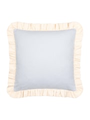Wylder Sky Blue/Vintage Cream Effie Cotton Ruffle Feather Filled Cushion - Image 2 of 5