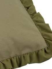 Wylder Sage/Green Effie Cotton Ruffle Fibre Filled Cushion - Image 3 of 4