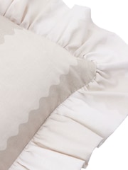 Wylder Oat/Milk Birdie Stripe Ruffle Fibre Filled Cushion - Image 3 of 4