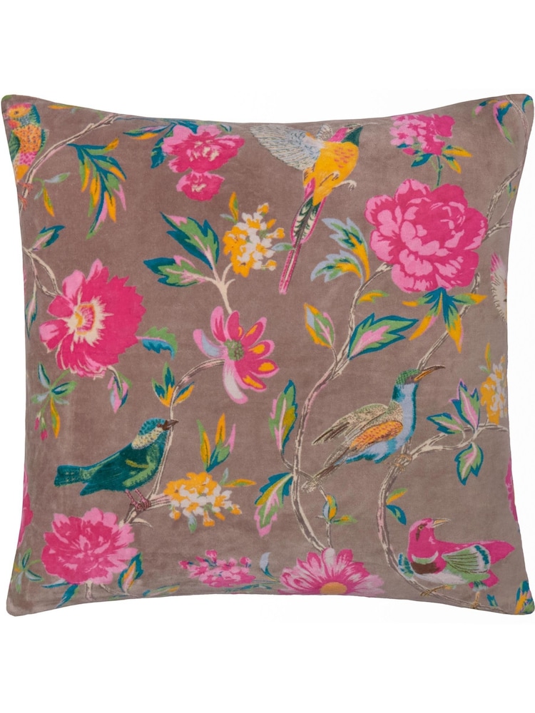 Wylder Mink Aviary Cotton Velvet Fibre Filled Cushion - Image 2 of 3