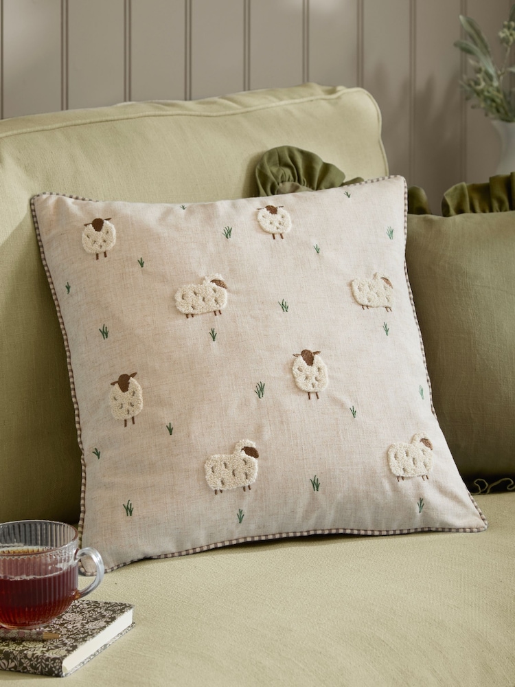 Wylder Ramble Sheep Tufted Feather Filled Cushion - Image 1 of 6 Wylder Ramble Sheep Tufted Feather Filled Cushion - Image 1 of 6