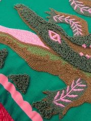 Furn Teal Les Animaux Croc Monsieur Tufted Feather Filled Cushion - Image 5 of 6