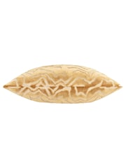 Paoletti Brass Tierra Cut Velvet Feather Filled Cushion - Image 3 of 5