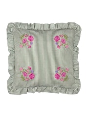 Wylder Martha Embroidered Ruffle Fibre Filled Cushion - Image 2 of 6