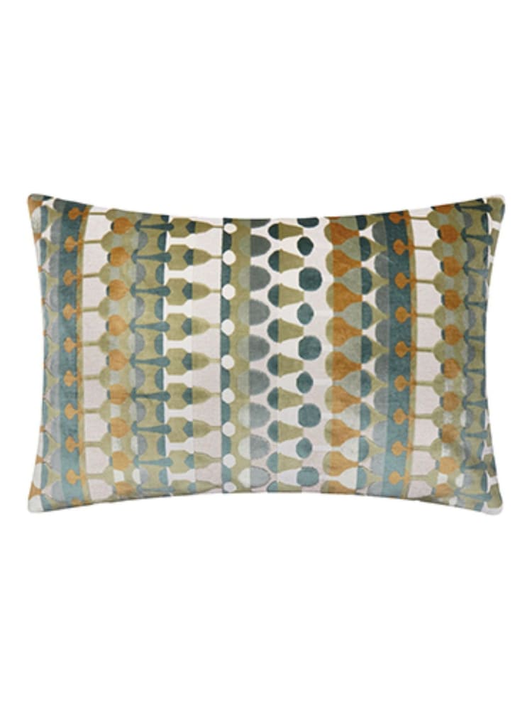 Furn Metro Abstract Velvet Jacquard Feather Filled Cushion - Image 1 of 4 Furn Metro Abstract Velvet Jacquard Feather Filled Cushion - Image 1 of 4