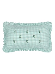 Furn Les Petite Fleurs Gingham Ruffle Feather Filled Cushion - Image 2 of 6