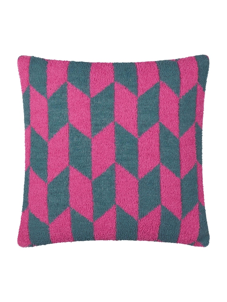 Furn Retro Pink Olsen Geometric Fibre Filled Cushion - Image 2 of 5