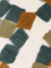 Furn Green Metro Blocks Velvet Jacquard Feather Filled Cushion - Image 5 of 6