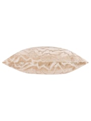 Paoletti Taupe Tierra Cut Velvet Feather Filled Cushion - Image 3 of 5