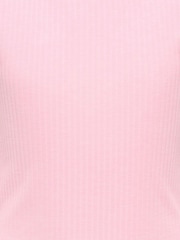 ONLY KIDS Pink Ribbed Lettuce Edge T-Shirt - Image 7 of 7