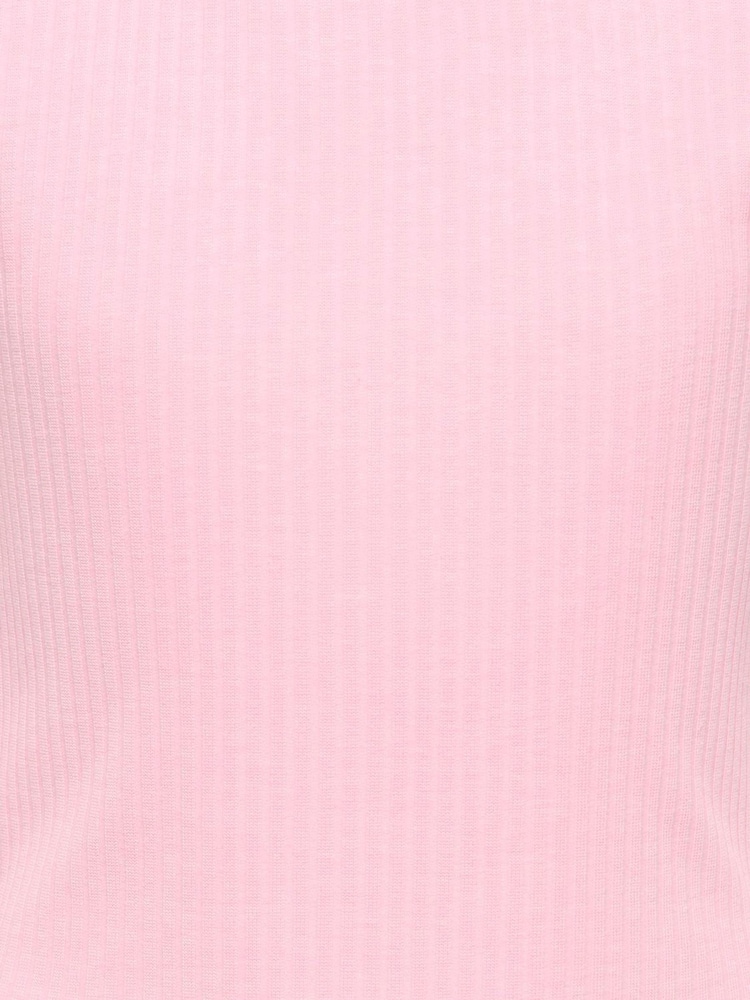 ONLY KIDS Pink Ribbed Lettuce Edge T-Shirt - Image 7 of 7 ONLY KIDS Pink Ribbed Lettuce Edge T-Shirt - Image 7 of 7