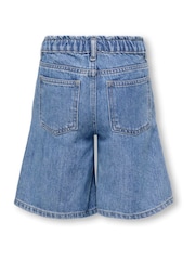 ONLY KIDS Blue Elasticed Waist Wide Fit Bermuda Denim Shorts - Image 5 of 6