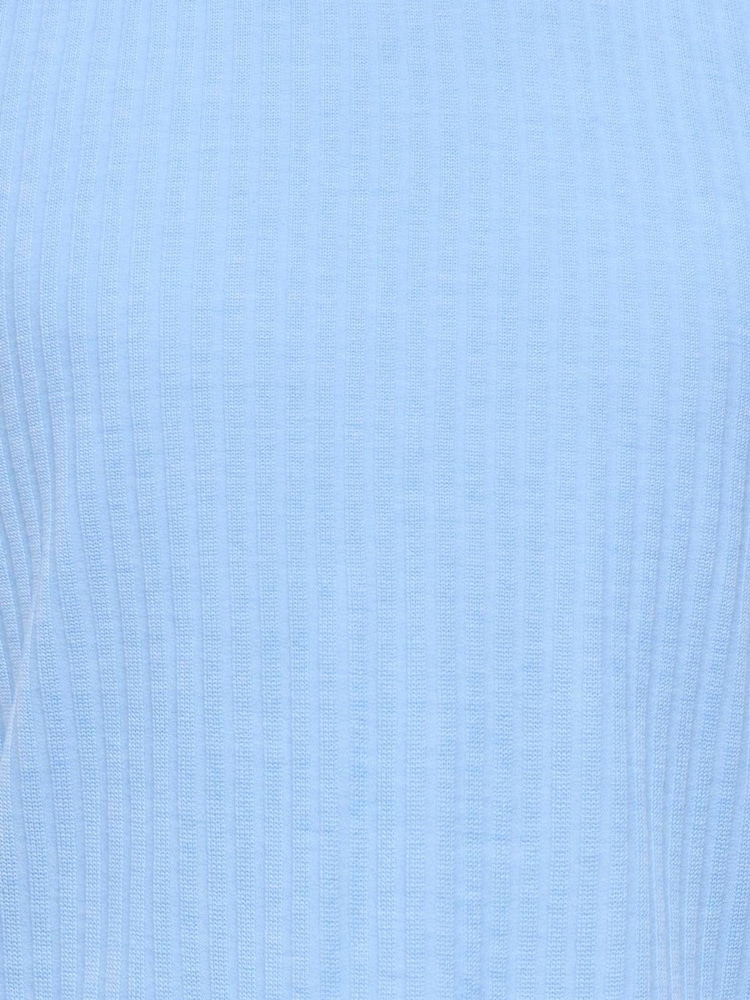ONLY KIDS Blue Ribbed Lettuce Edge T-Shirt - Image 6 of 6