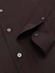 Atelier Wool Long-Sleeve Slim-Fit Brown Shirt - Image 8 of 8