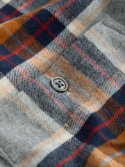 Orange/Grey Long Sleeve Brushed Tartan Check Shirt - Image 7 of 8