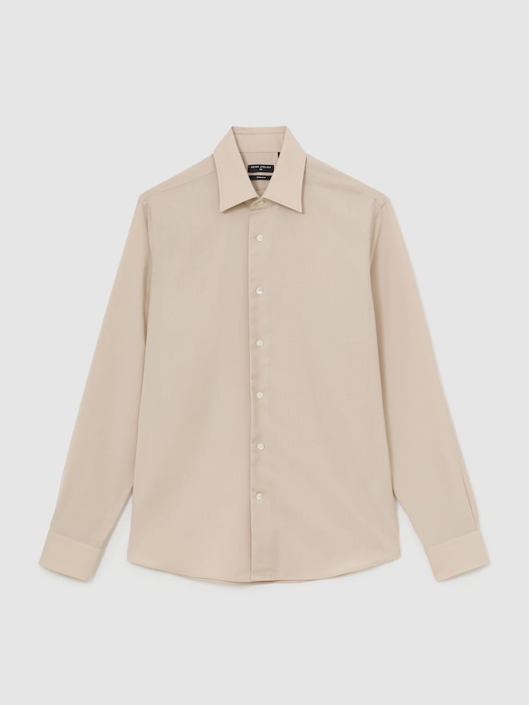 Atelier Stone Wool Long-Sleeve Slim-Fit Shirt - Image 2 of 7