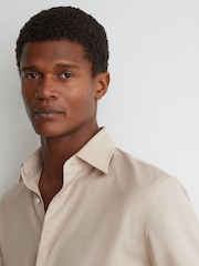 Atelier Stone Wool Long-Sleeve Slim-Fit Shirt - Image 3 of 7