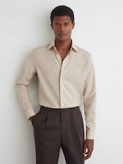 Atelier Stone Wool Long-Sleeve Slim-Fit Shirt - Image 5 of 7