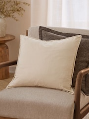 Yard Linen Slub Cotton Fibre Filled Cushion - Image 1 of 5
