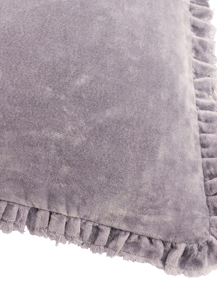 Yard Mauve Bertie Cotton Velvet Fibre Filled Cushion - Image 5 of 5