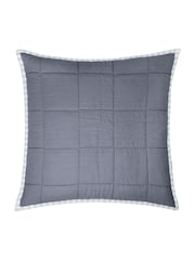 Yard Mineral / Denim Blue Hebden Stripe Cotton Feather Filled Cushion 55x55cm - Image 3 of 6