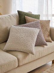 Yard Natural Pebble Textured Chenille Feather Filled Cushion - Image 6 of 6
