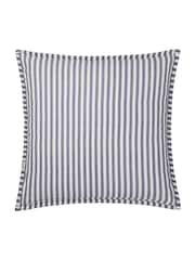 Yard Navy / Denim Blue Hebden Washed Cotton Feather Filled Cushion 55x55cm - Image 4 of 6