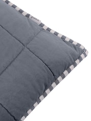 Yard Navy / Denim Blue Hebden Washed Cotton Feather Filled Cushion 55x55cm - Image 6 of 6