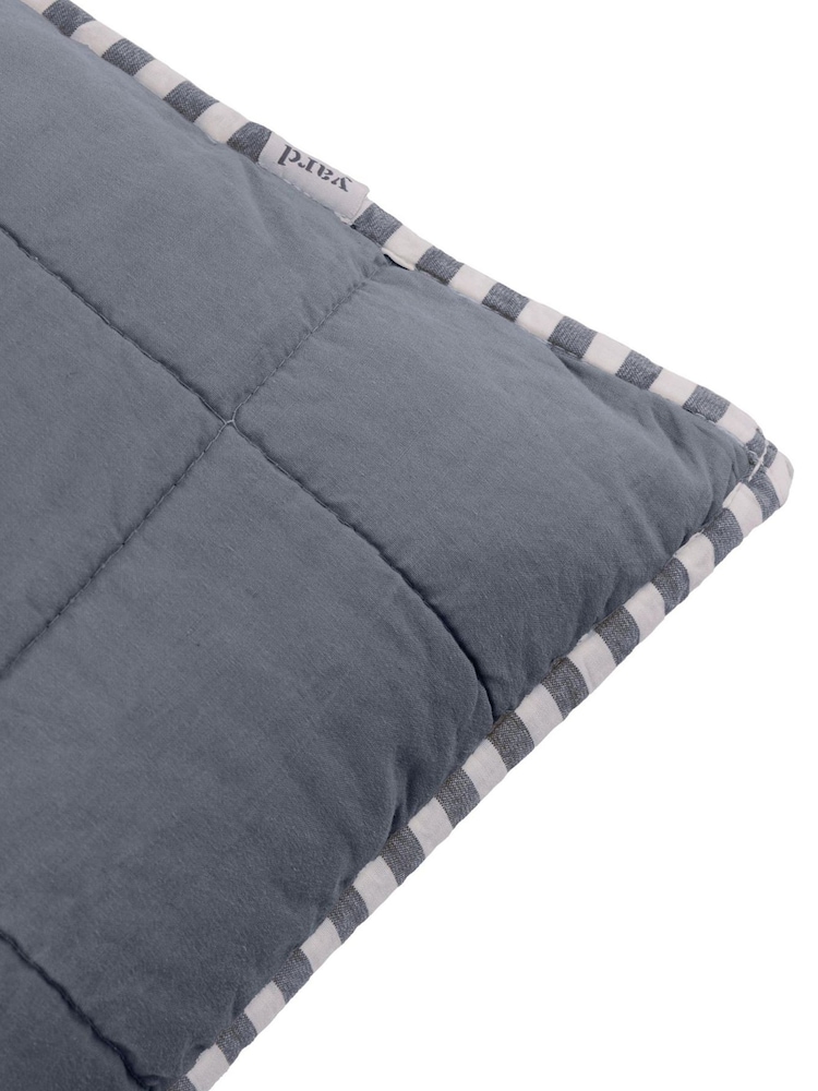 Yard Navy / Denim Blue Hebden Washed Cotton Feather Filled Cushion 55x55cm - Image 6 of 6 Yard Navy / Denim Blue Hebden Washed Cotton Feather Filled Cushion 55x55cm - Image 6 of 6