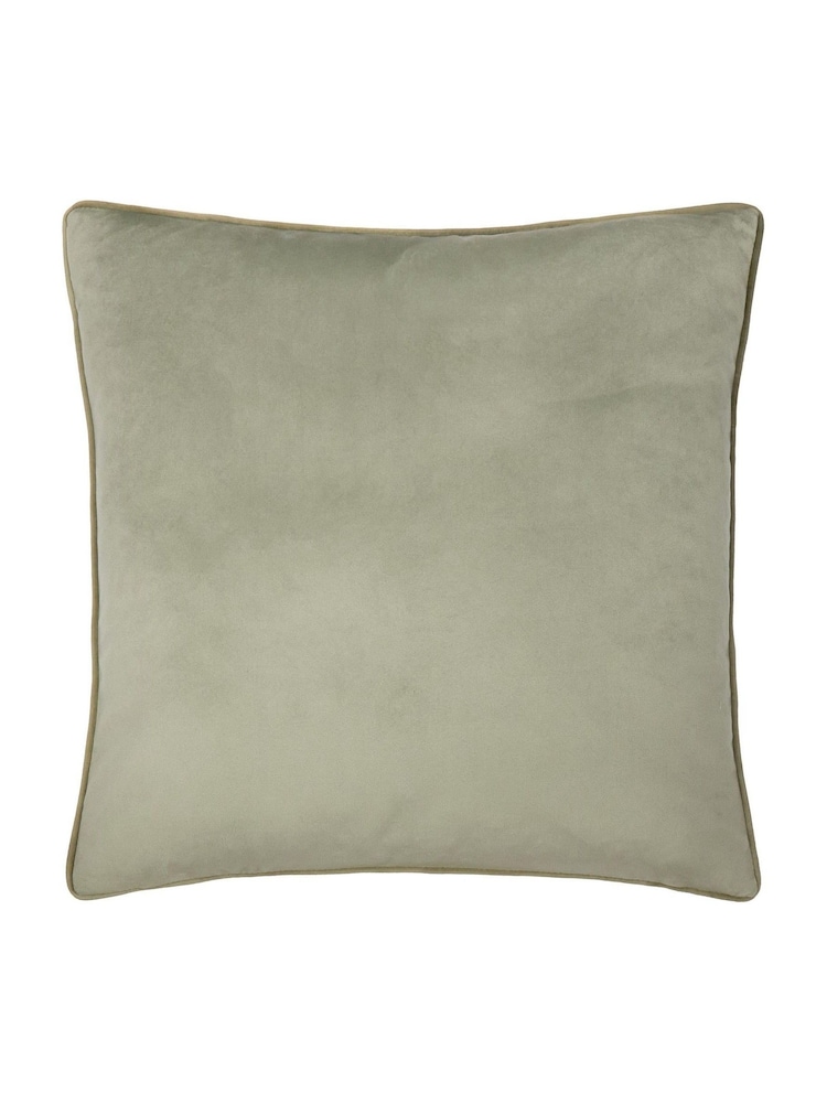 Furn Green or Sage Meridian Velvet Fibre Filled Cushion - Image 2 of 4